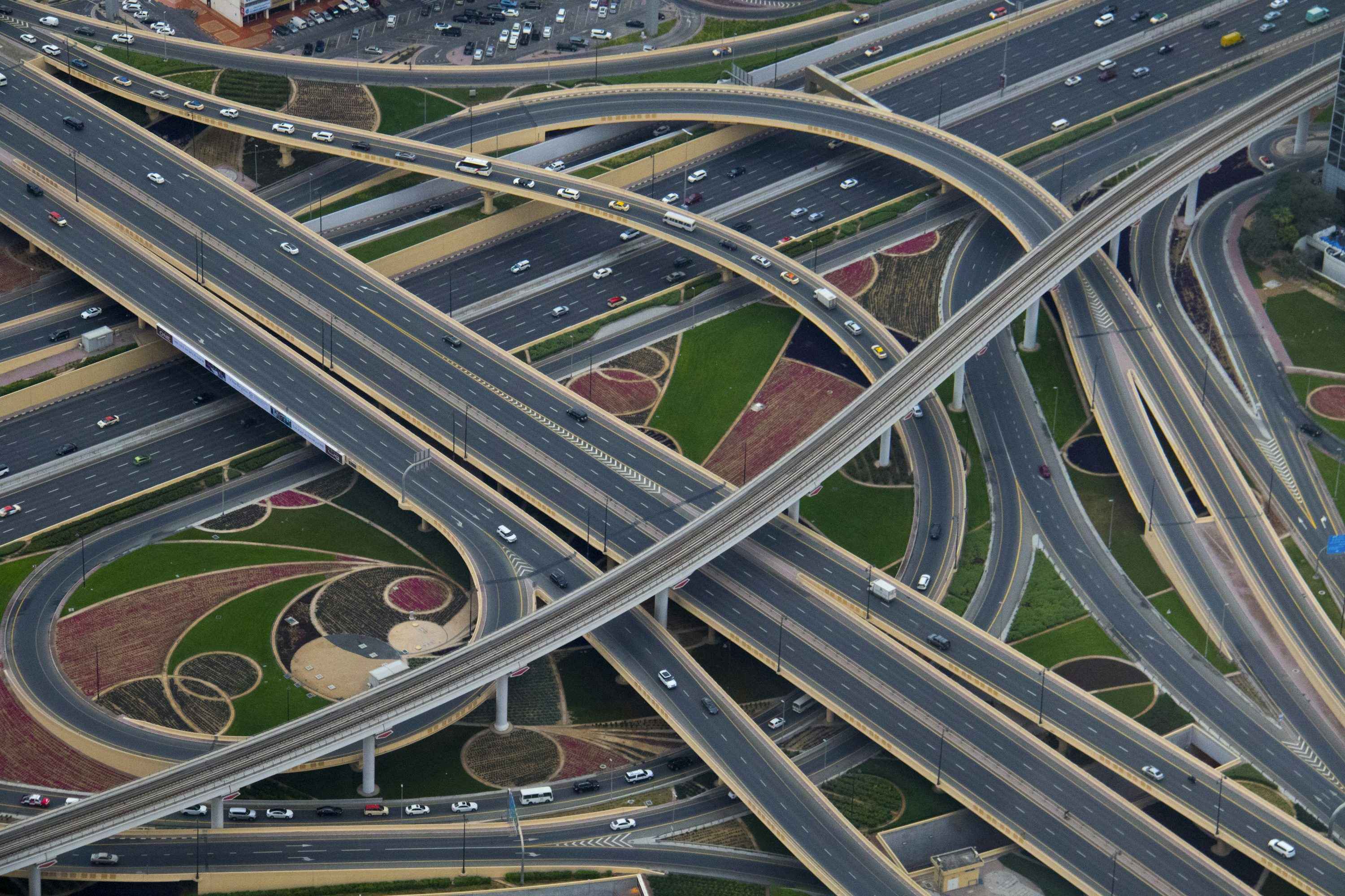 Dubai road network from Burj Khalifa