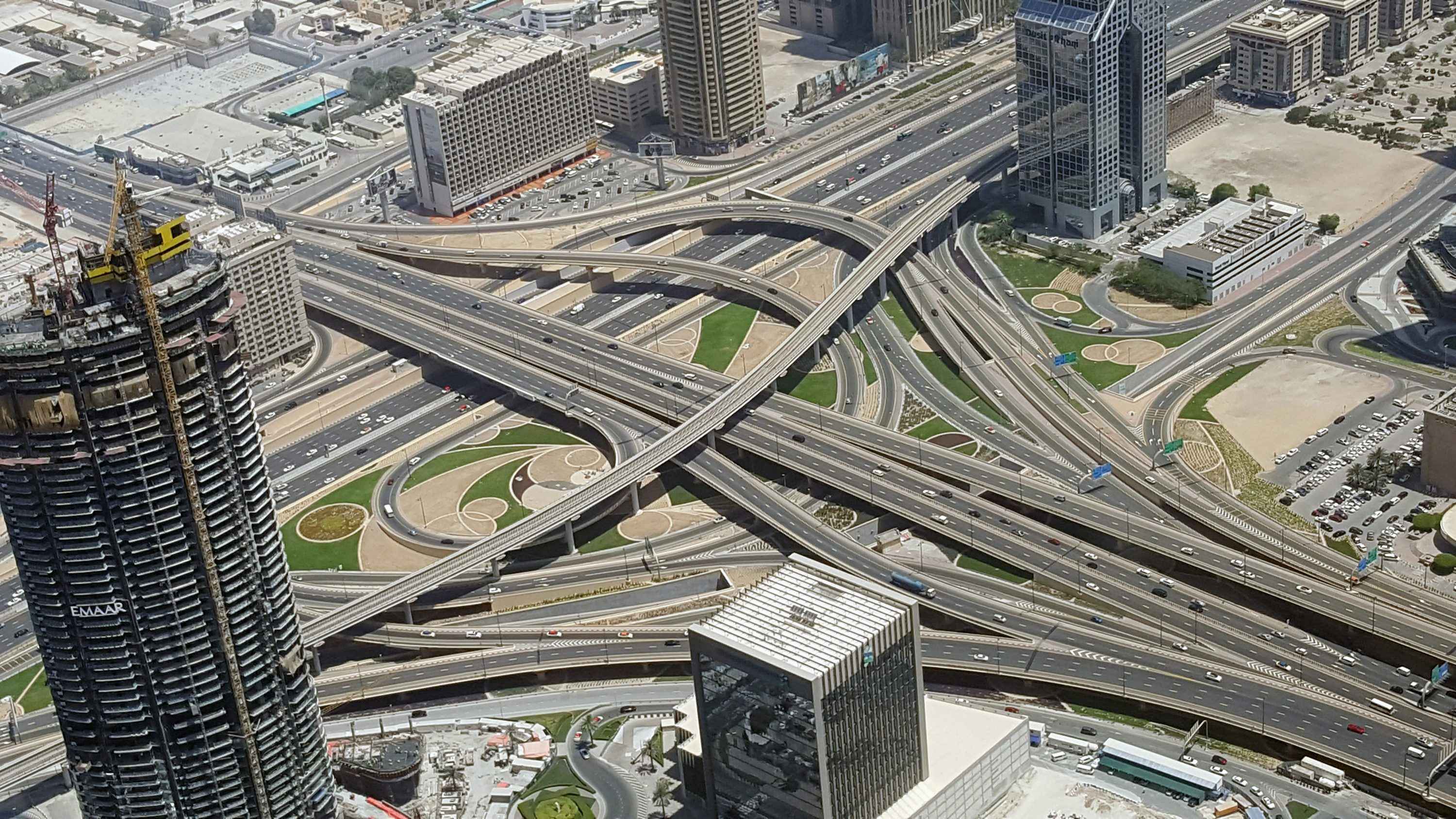 Dubai cityscape with roads